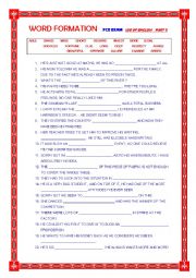 English Worksheet: FCE word formation