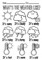 English Worksheet: WHATS THE WEATHER LIKE?