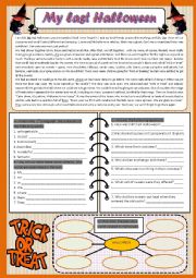 English Worksheet: My last Halloween