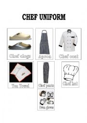 English worksheet: Chef uniform / clothe