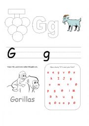 English worksheet: Alphabet - Gg