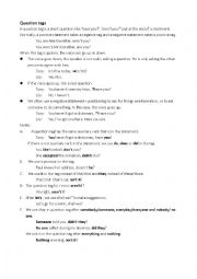 English Worksheet: Question tag