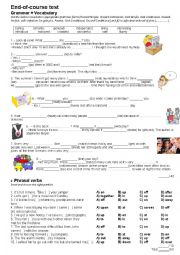 English Worksheet: Grammar+vocabulary test for Challenges 3