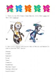 English Worksheet: London 2012 Mascots