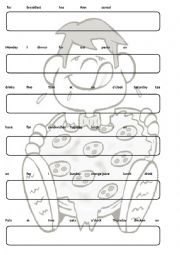 English Worksheet: jumbled sentences