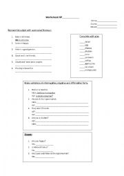 English worksheet: Verb To be 