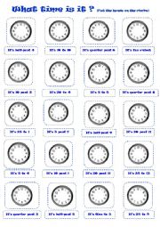 English Worksheet: What time is it?