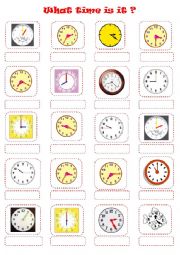 English Worksheet: What time is it?