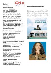 English Worksheet: Society - Eddie Vedder