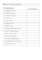 English Worksheet: Comparative and Superlative Adjectives -  Practice - Elementary