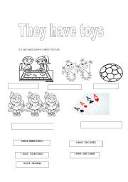English Worksheet: I HAVE TOYS