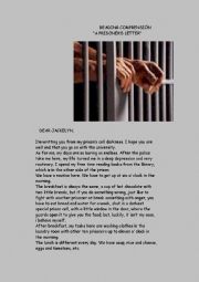 a prisoners letter, reading comprehension