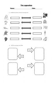 English worksheet: The opposites