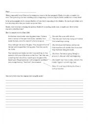 English Worksheet: Writing a Suspense Story - Template