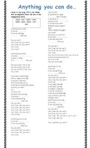 English Worksheet: Anything you can do, I can do better