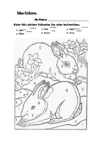 English Worksheet: COLORS and ANIMALS