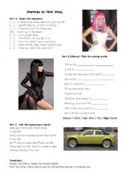 English Worksheet: Nicki Minaj Starships