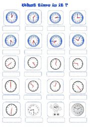 English Worksheet: What time is it?