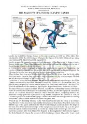 English Worksheet: London Olympics: The Mascots