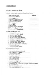 English Worksheet: Adjectives and Adverbs