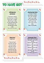 English Worksheet: TO HAVE GOT