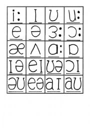 English Worksheet: Phonemic Chart Vowels and Diphthongs matching pairs game