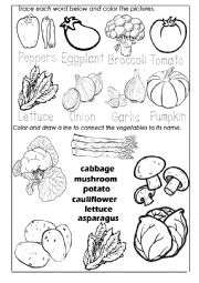 English Worksheet: Vegetables