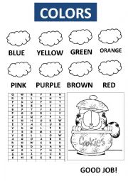 English Worksheet: COLORS