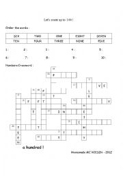 English Worksheet: LET´S COUNT UP TO 100