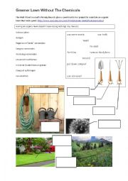 English Worksheet: Gardening: Organic Lawns (listening and vocabulary)