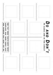 English worksheet: Do and dont in class and in the street