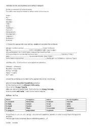 Prefixes and sufixes in english.