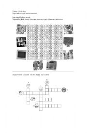English Worksheet: vocabulary food and feelings