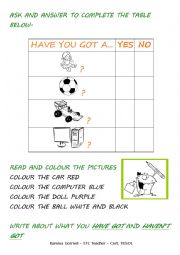 English Worksheet: Have you got?