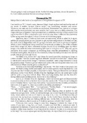 English Worksheet: Groomed for TV - reading