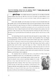 English Worksheet: Harry Potter (and the Prisioner of Azkaban)