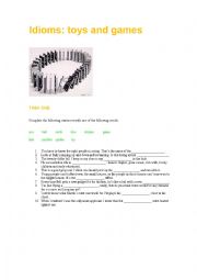 English Worksheet: Idioms: toys and games