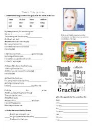 English Worksheet: Dido Thank you