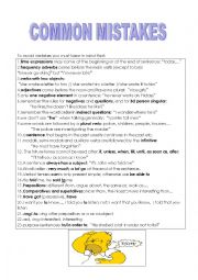 English Worksheet: common mistakes