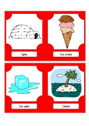 English Worksheet: Alphabet Words - I  (flash cards)