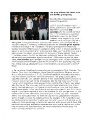 English Worksheet: How ONE DIRECTION was formed