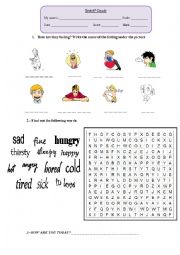 English Worksheet: Feelings