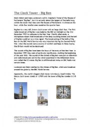 English Worksheet: Big Ben - reading1