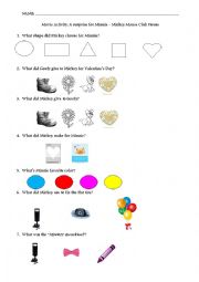 English Worksheet: Movie activity: Mickey Mouse Club house