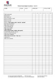 English Worksheet: trinity questions 1