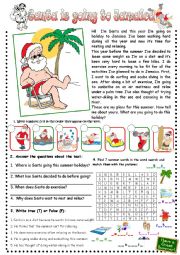 English Worksheet: Santa is on holidays