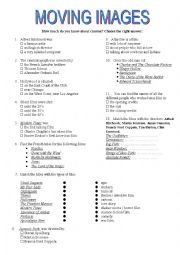 English Worksheet: How much do you know about cinema?