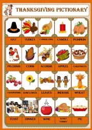 English Worksheet: Thanksgiving_pictionary