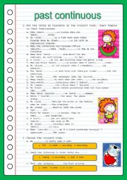 English Worksheet: PAST TENSES