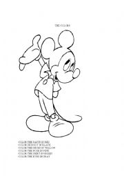 English Worksheet: MICKEY AND THE COLORS